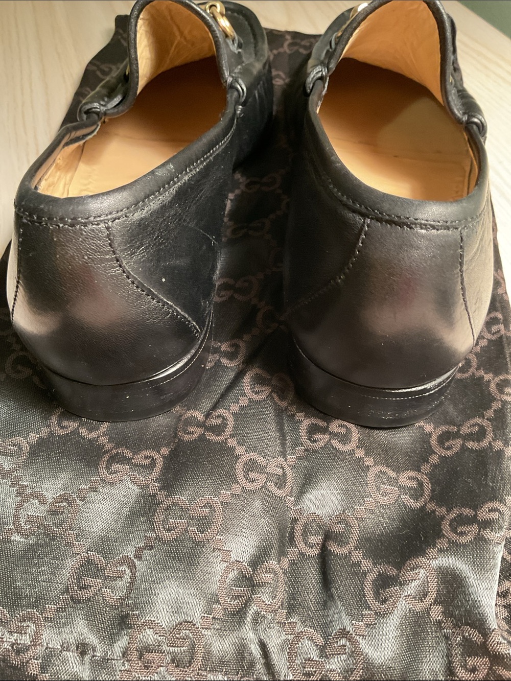 Gucci Black Leather 1953 Horsebit Slip-On Loafers with Gold Hardware - Picture 4 of 5